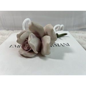 Vintage Lea Capodimonte‎ Porcelain Rose Hand Painted Made in Italy